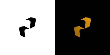 Lüks ve eşsiz harf P baş harfleri logo tasarımı