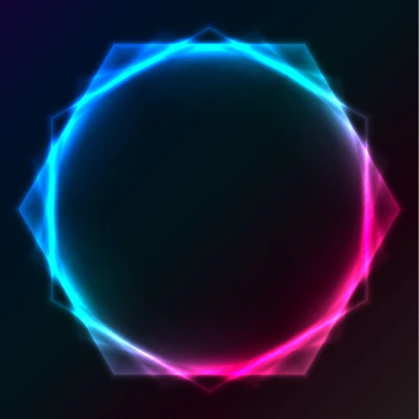 Abstract plasma lighting hexagon over black background — Stock Photo, Image