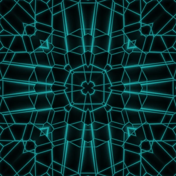 Abstraktní neonová záře geometrické čtvercového — Stock fotografie