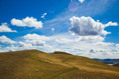 Sibirya hills güneşli bir günde