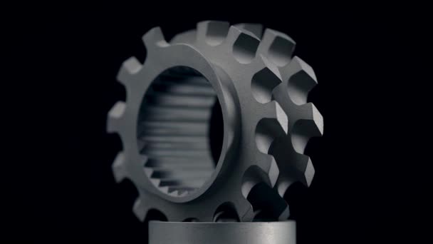 Metal parçalarının yakın çekim görüntüleri. cnc makinelerinde yapılmış makine araçlarının parçaları. — Stok video