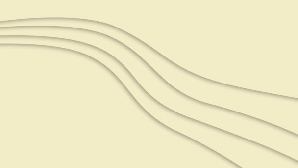 Fundo bege abstrato minimalista. Linhas curvas elegantes com sombras sutis criam volume. Para títulos — Vídeo de Stock