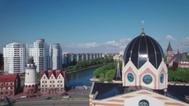 Hava görüntüsü. Rusya 'daki Kalininingrad şehir merkezi.