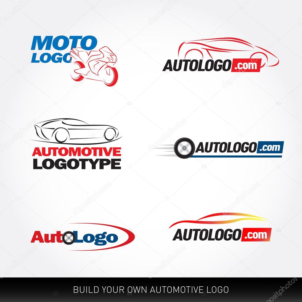 Car logotypes - car service and repair, vector set. Car logo.