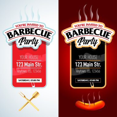 Barbekü parti tasarım şablonu seti
