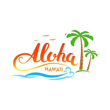 Aloha Hawaii el yapımı t-shirt grafik