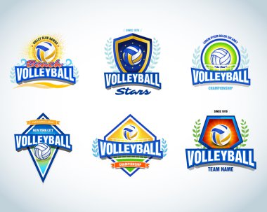 Voleybol logo şablonlar kümesi 