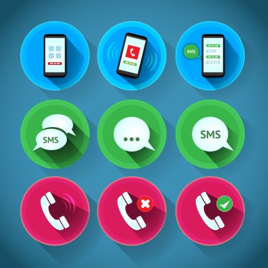 uzun gölge ile telefon simgeleri