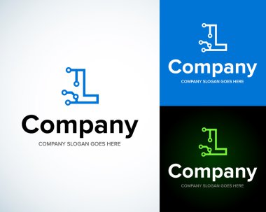 L harfi ile modern şık logosu
