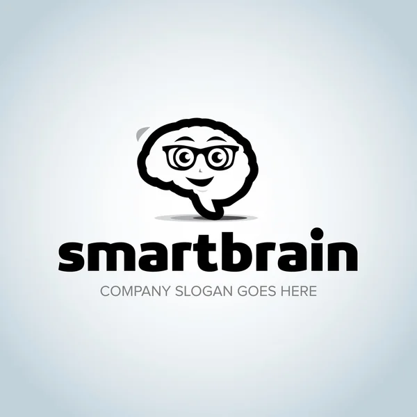 Geek cerebro logo — Vector de stock