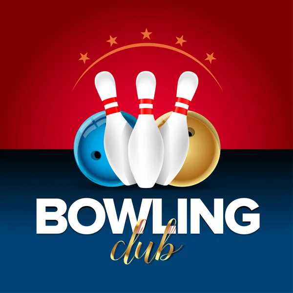 Carte bannière Bowling — Image vectorielle