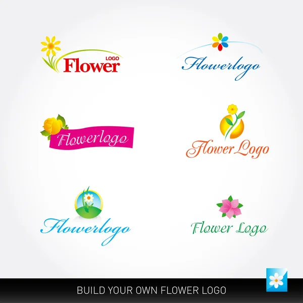 Çiçekler logo şablonları — Stok Vektör