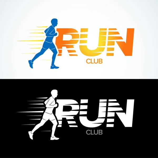 Run club logo template — Stock Vector