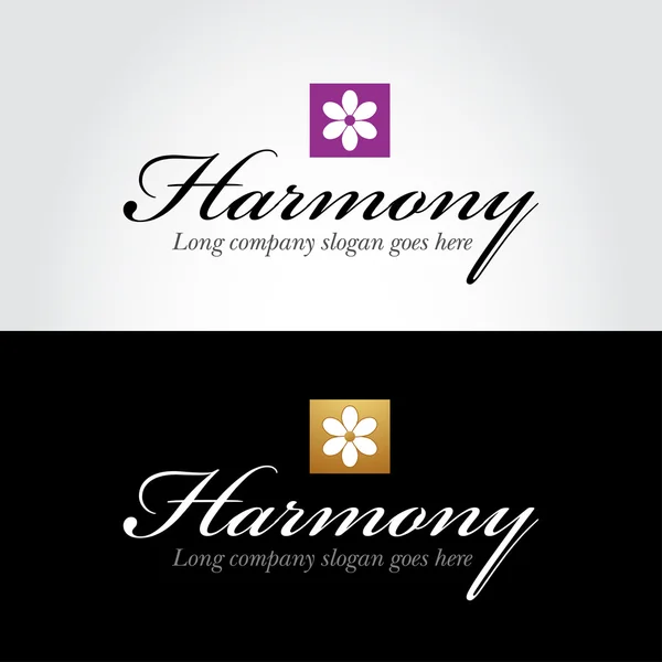 Harmonia, flor, modelos de logotipo cosmético —  Vetores de Stock