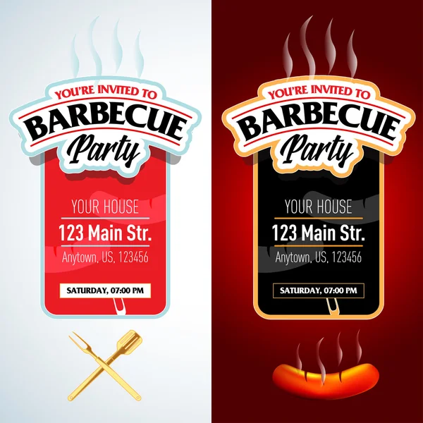 Barbecue partij ontwerpsjabloon set — Stockvector