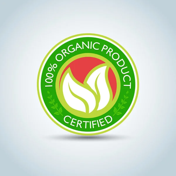 100% Logo Eco Produk Organik - Stok Vektor