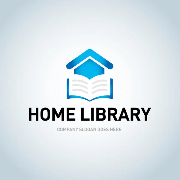 Αρχική βιβλιοθήκη πρότυπο λογότυπο — Διανυσματικό Αρχείο