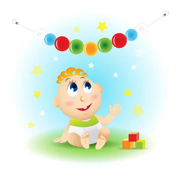Χαριτωμένο χαμόγελο μωρό κινούμενα σχέδια — Διανυσματικό Αρχείο