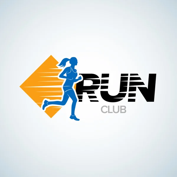 Run club logo template — Stock Vector