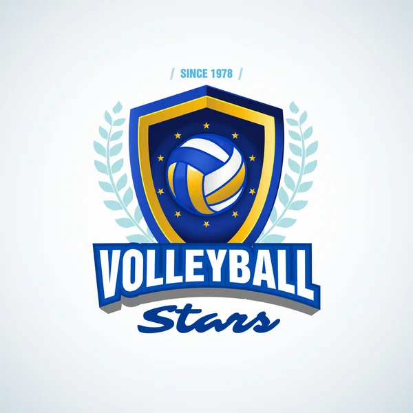 Volleyball stars team logo template — Stock Vector