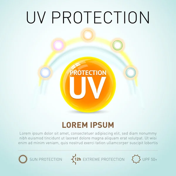 Protection UV and Skin care concept — Stock Vector