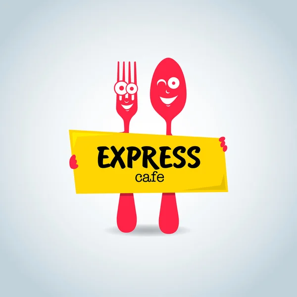 Comida rápida, café expreso logotipo — Vector de stock