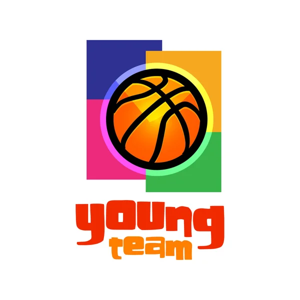 Design de t-shirt de basquete, equipe jovem — Vetor de Stock