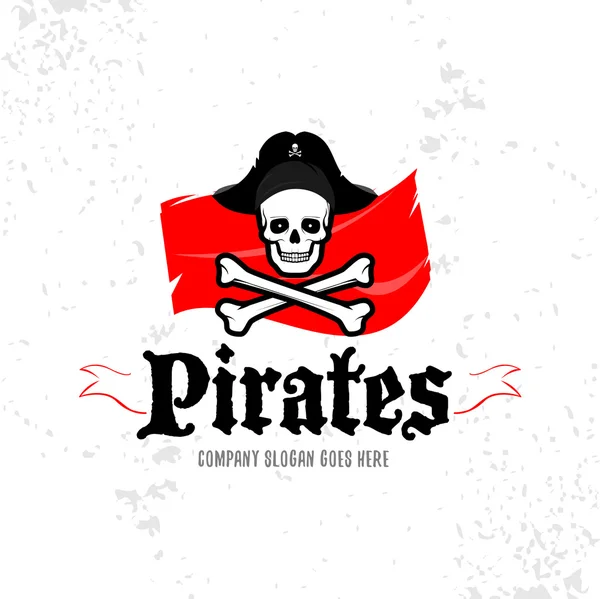Pirates Skull logotype sjabloon — Stockvector