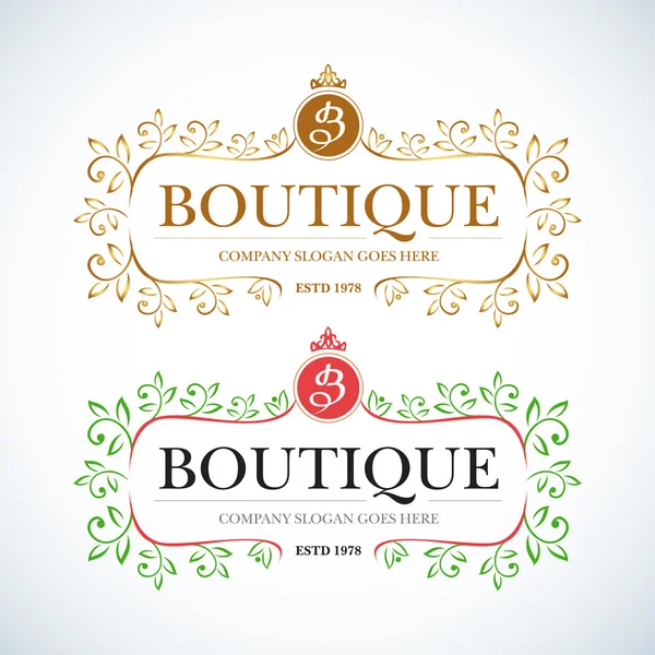 Boutique Luxus Vintage Logos. — Stockvektor