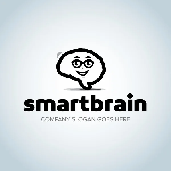 Geek cerebro logo — Archivo Imágenes Vectoriales