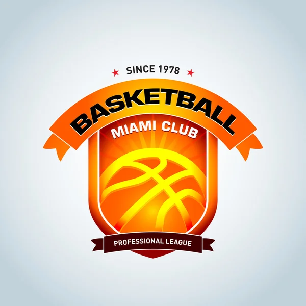 Modelo de logotipo dourado de basquete — Vetor de Stock