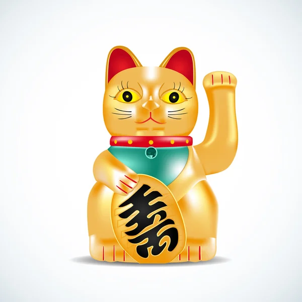 Maneki neko, golden cat — Stock Vector