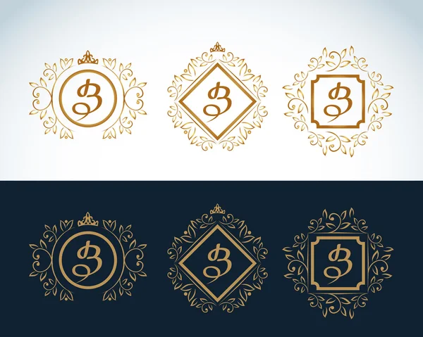 Monogram tasarım öğeleri, zarif şablonu 