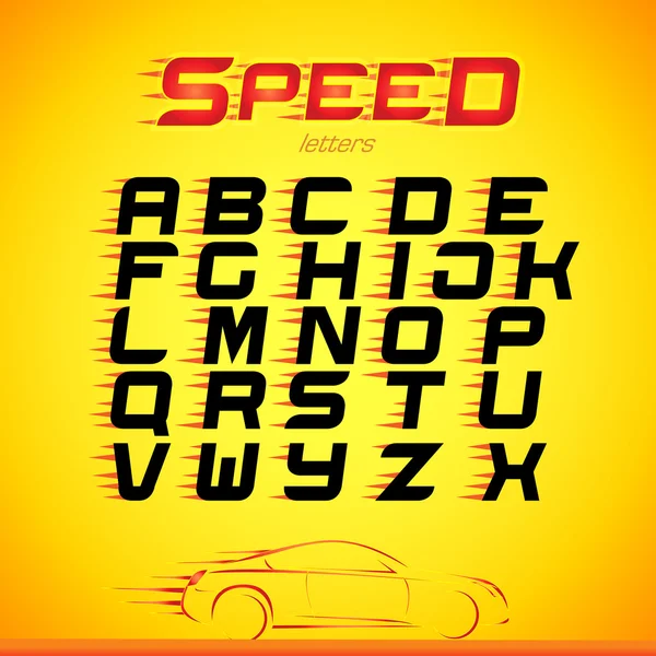 Fast speed english alphabet letters Stock Illustration
