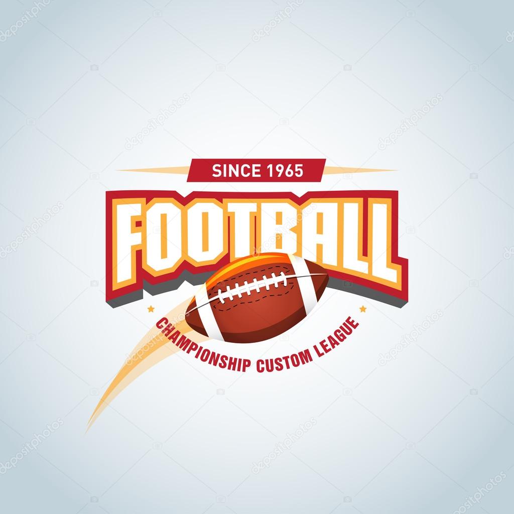 American football logo template, badge, t-shirt, label, emblem. Football logotype. Vector illustration.