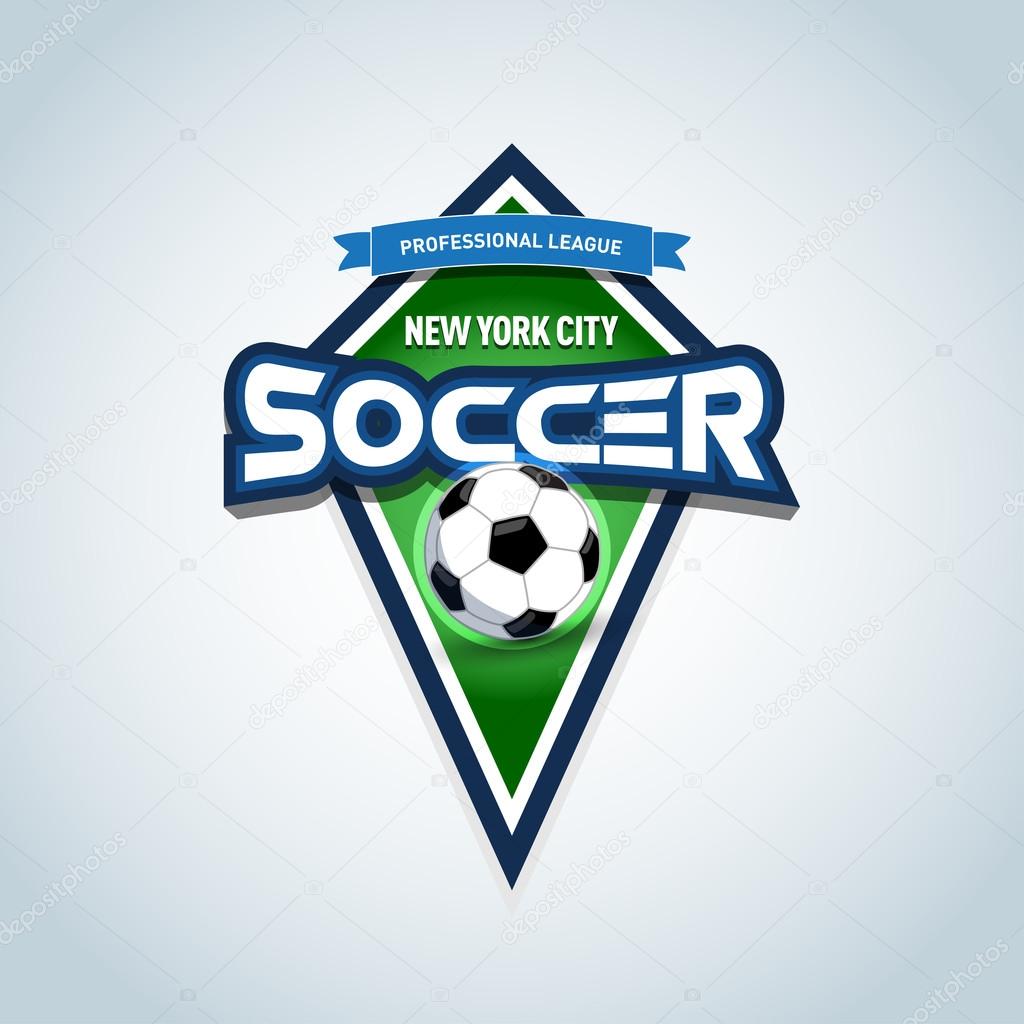 Soccer or football logo template. Soccer emblem, logotype template, t-shirt apparel design. Soccer ball. Sport badge for tournament or championship.