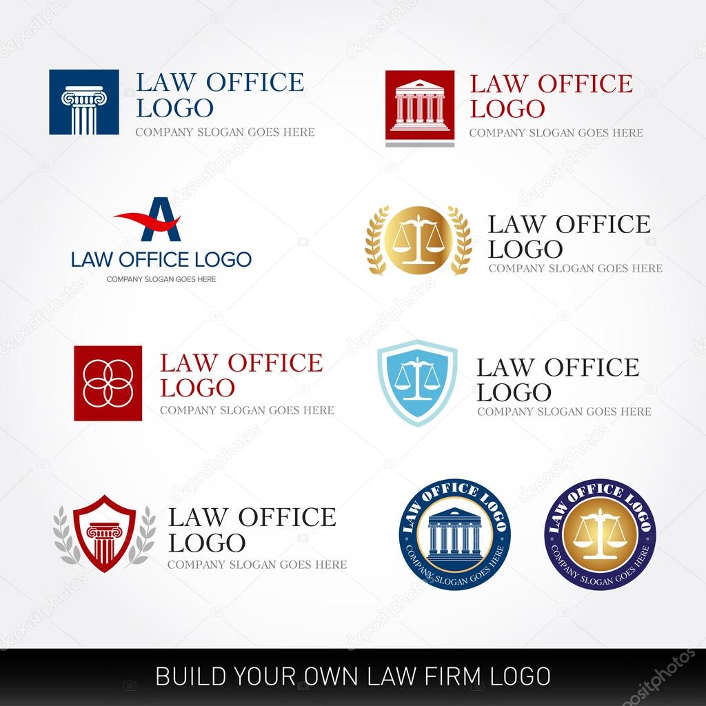 Lawyer logo design templates. Law office logo set. The judge, Law firm logo templates, lawyer set of vintage labels collection. Vector logotypes.