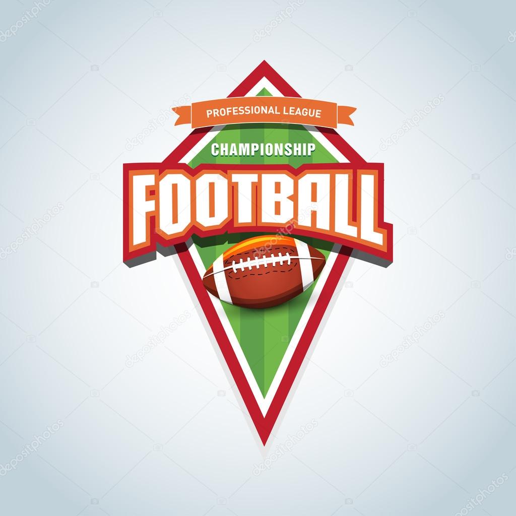American football logo template. American football emblem, logotype template, t-shirt apparel design. American football ball. Sport badge for tournament or championship.