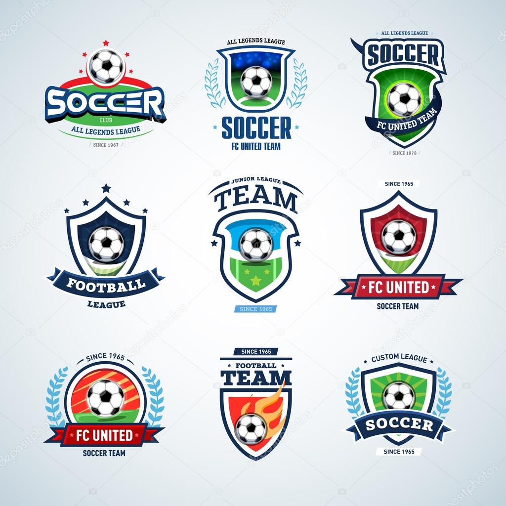 University championship soccer logo Royalty Free Vector