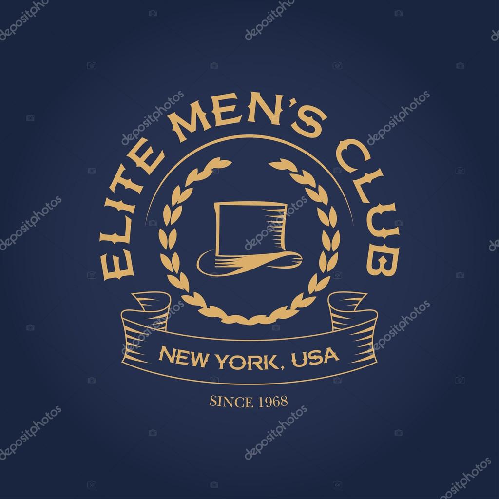 Elite men's club apparel vintage t shirt fashion design, logotype template, men's hat graphic, typographic art. Wall Decor.