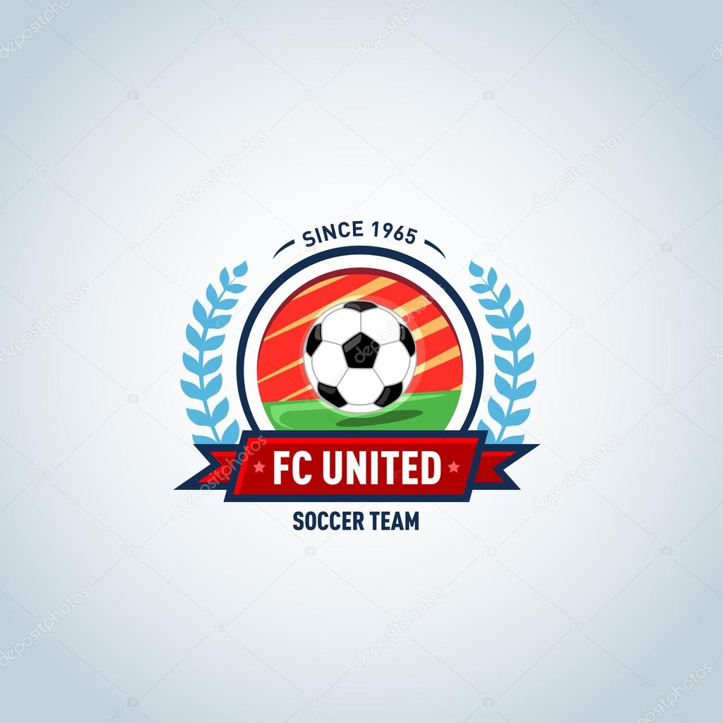 Red, orange and green soccer football badge logo design template, sport logotype template. Soccer Themed T shirt. Football logo. Vector illustration.