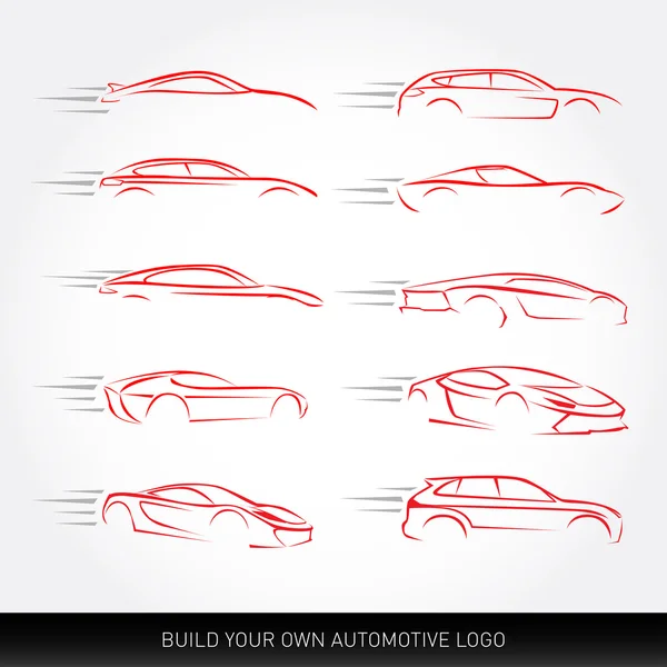Car logotypes Silhouettes — Stock Vector