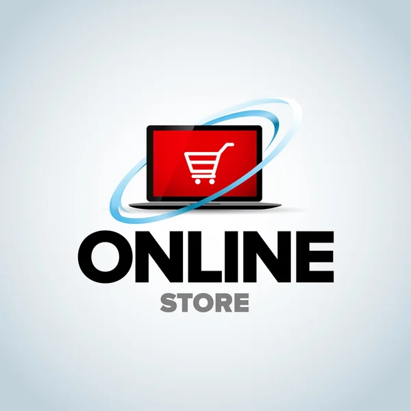Loja online, logotipo da loja online —  Vetores de Stock
