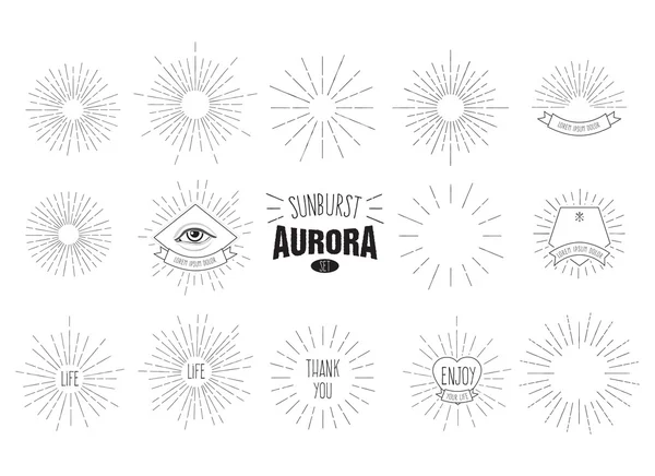 'Sunburst Aurora' Set — Stockový vektor
