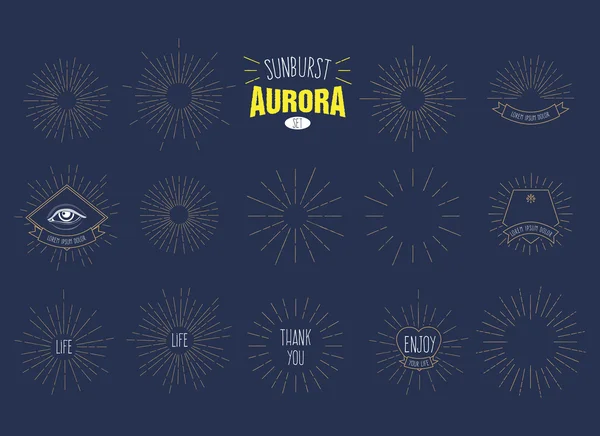 Conjunto 'Sunburst Aurora' — Vetor de Stock