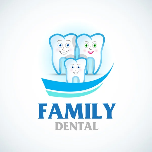 Cuidado dental familiar — Vector de stock