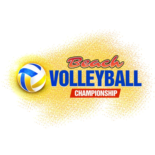 Label de championnat de volleyball de plage — Image vectorielle