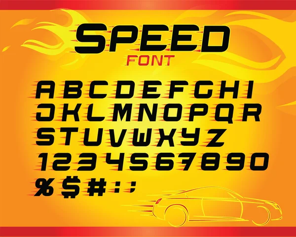 Letras do alfabeto inglês de velocidade rápida —  Vetores de Stock