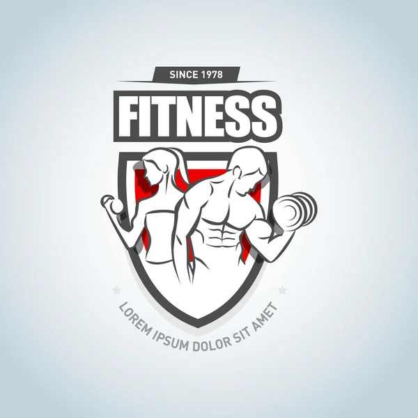 Hombre y mujer Logo Fitness — Archivo Imágenes Vectoriales
