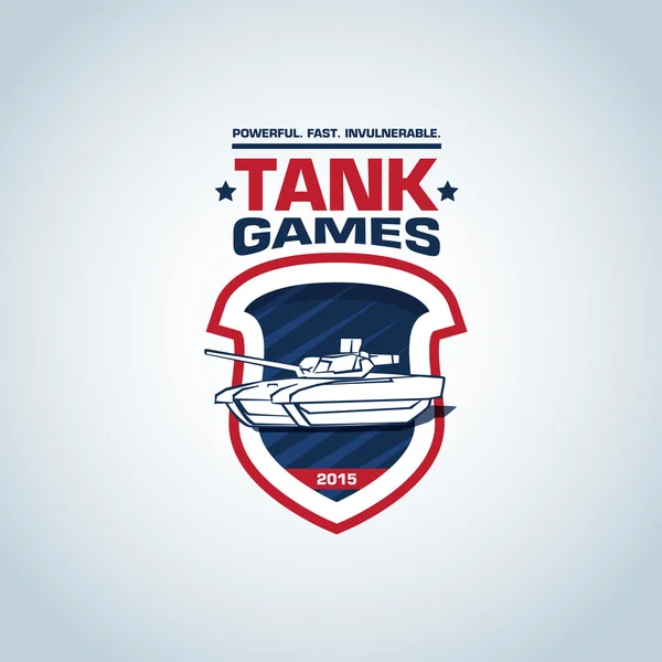 Tank tema logo türü şablonu — Stok Vektör